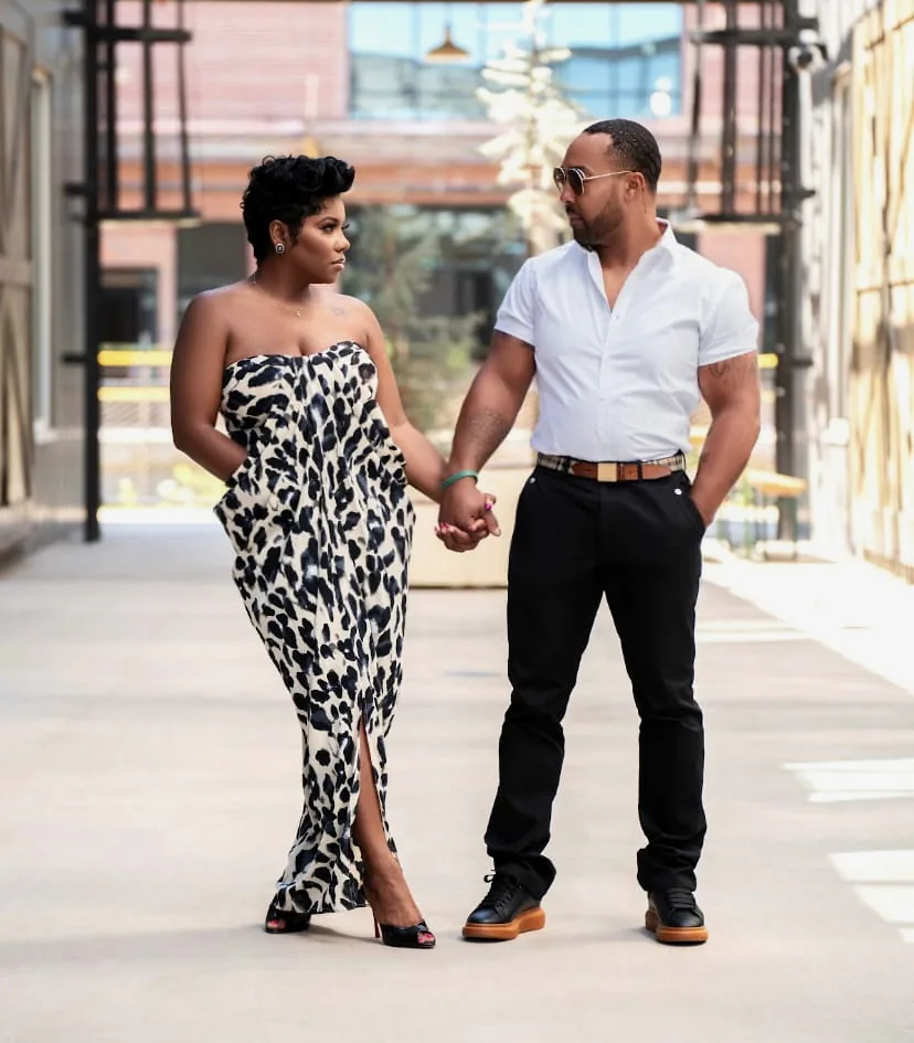 Ophelia and Jerrod, the owners of Bourbon Leaf, hand in hand