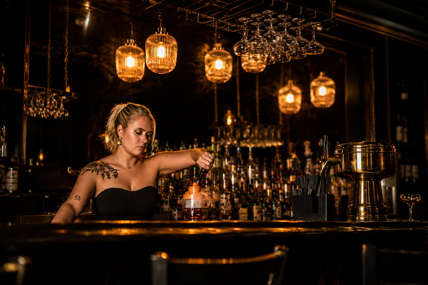 bartender making a drink